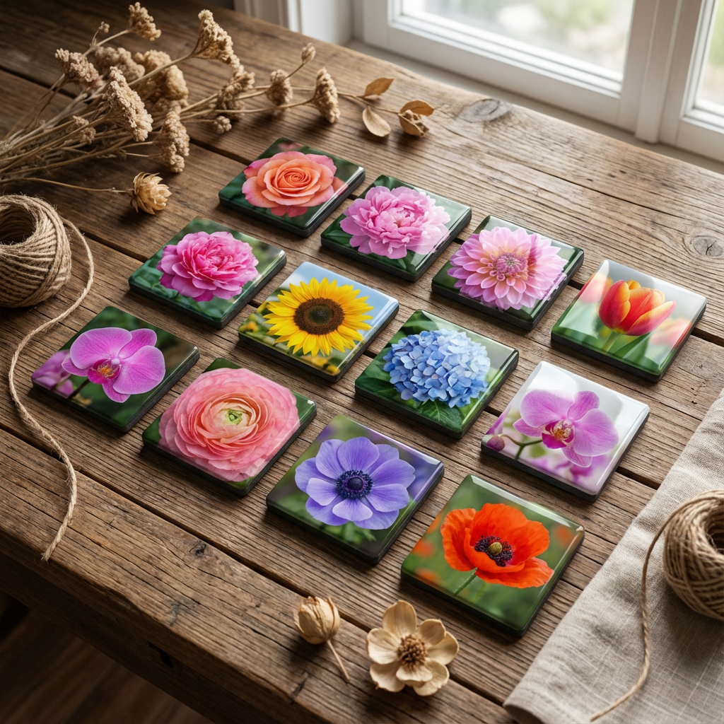 Flower Magnet Set (10 Magnets)